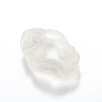 Ren Lalique Lalique Co MidCentury Frosted Glass Sleeping Beauty Sculptural Nude Dish Signed R Lalique