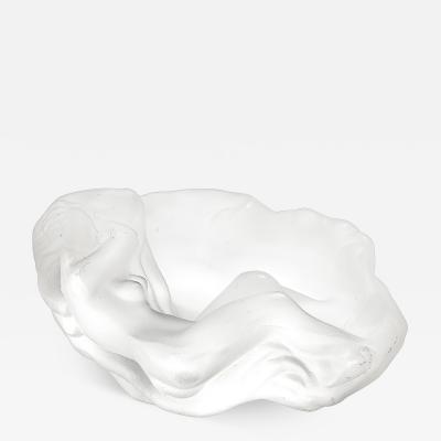 Ren Lalique Lalique Co MidCentury Frosted Glass Sleeping Beauty Sculptural Nude Dish Signed R Lalique