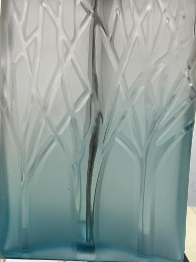 Ren Lalique Lalique Co POST MODERN ART DECO REVIVAL CAST FOREST GLASS LAMPS IN THE MANNER OF LALIQUE