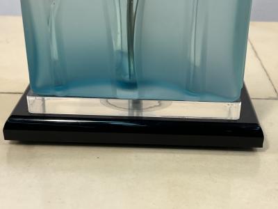 Ren Lalique Lalique Co POST MODERN ART DECO REVIVAL CAST FOREST GLASS LAMPS IN THE MANNER OF LALIQUE