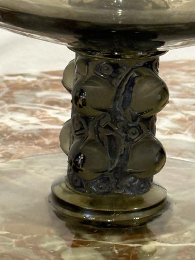 Ren Lalique Lalique Co R Lalique Saint Denis Smoke Grey Glass Tazza No 388