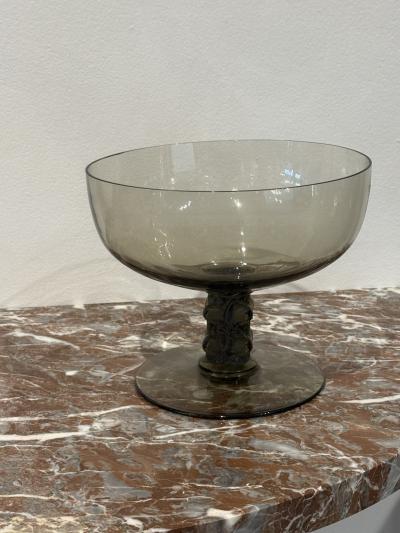 Ren Lalique Lalique Co R Lalique Saint Denis Smoke Grey Glass Tazza No 388
