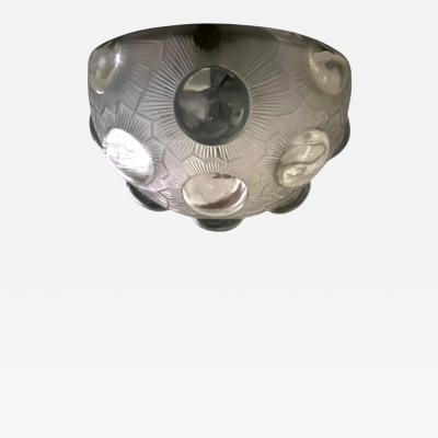Ren Lalique Lalique Co Rare Antique Rene Lalique Soleil French Art Glass Flush Mount Chandelier