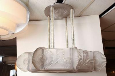 Ren Lalique Lalique Co Rare and Important R Lalique Chandelier Coquelicots 