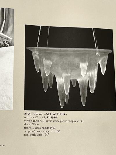 Ren Lalique Lalique Co Ren Lalique French Art Deco moulded glass pendant chandelier circa 1925 1935