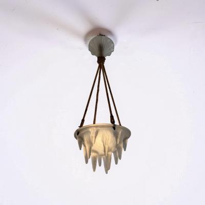 Ren Lalique Lalique Co Ren Lalique French Art Deco moulded glass pendant chandelier circa 1925 1935