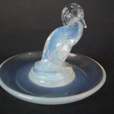 Ren Lalique Lalique Co Ren Lalique Opalescent Glass Canard Duck Cendrier Rond Ashtray