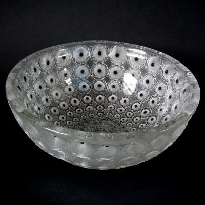 Ren Lalique Lalique Co Rene Lalique Clear Frosted Glass Nemours Bowl
