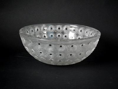 Ren Lalique Lalique Co Rene Lalique Clear Frosted Glass Nemours Bowl