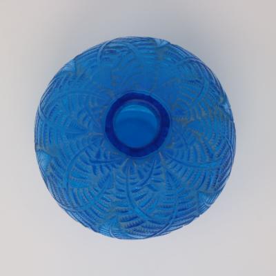 Ren Lalique Lalique Co Rene Lalique Electric Blue Glass Espalion Vase