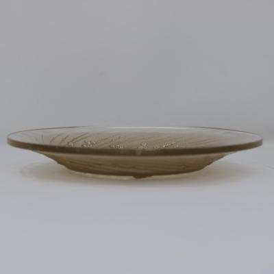 Ren Lalique Lalique Co Rene Lalique Glass Une Figurine et Fleurs Plate