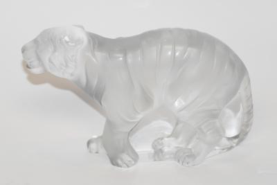 Ren Lalique Lalique Co Tigre By Lalique Frosted Bengal Tiger Signed Lalique France