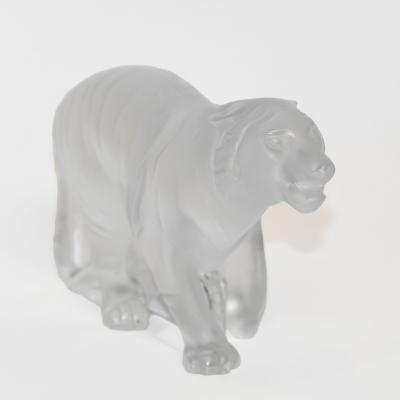 Ren Lalique Lalique Co Tigre By Lalique Frosted Bengal Tiger Signed Lalique France
