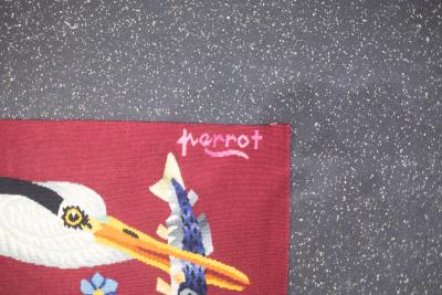 Ren Perrot Fine Mid Century French Tapestry Signed Ren Parrot 5 7 x 6 11 