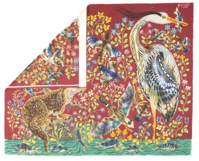 Ren Perrot Fine Mid Century French Tapestry Signed Ren Parrot 5 7 x 6 11 