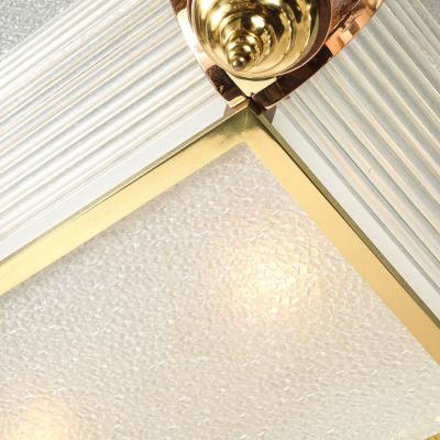 Ren Pottier Art Deco Machine Age Brass Copper Rectangular Chandelier by Ren Pottier