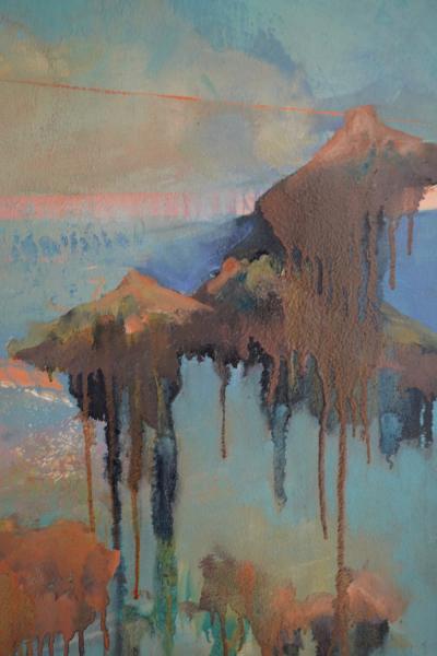 Ren e Rey Follow The Leader Large Blue Oil and Acrylic Painting by Ren e Rey