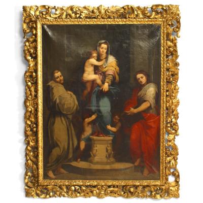 Renaissance Gilt Framed Madonna of the Harpies Painting