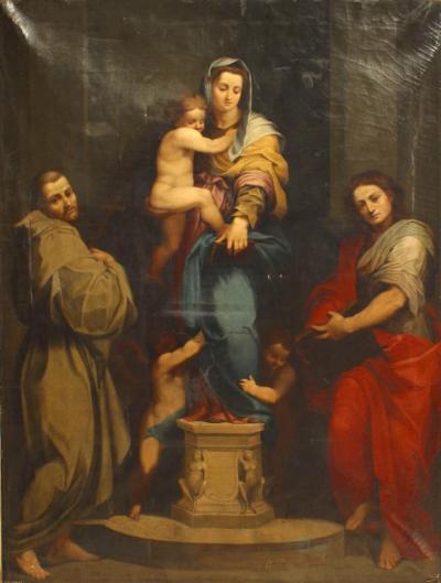 Renaissance Gilt Framed Madonna of the Harpies Painting