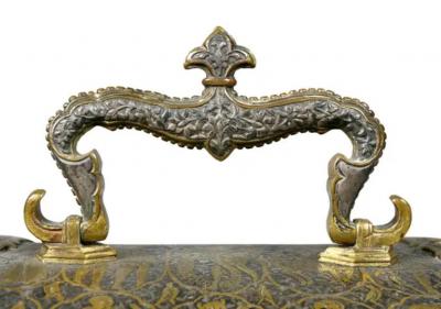 Renaissance Revival Damacened and Bronze Casket
