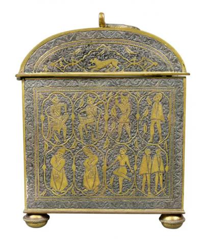 Renaissance Revival Damacened and Bronze Casket