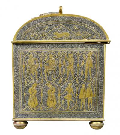 Renaissance Revival Damacened and Bronze Casket