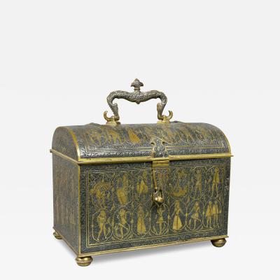 Renaissance Revival Damacened and Bronze Casket