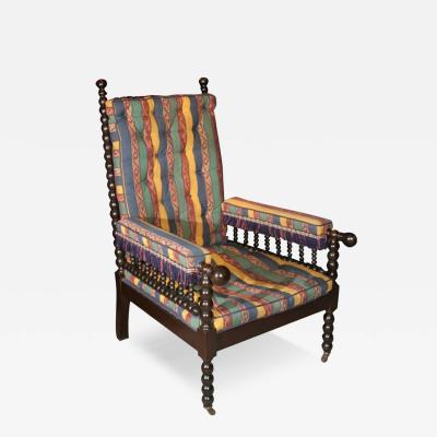 Renaissance Revival Ebonized Bobbin Turned Armchair