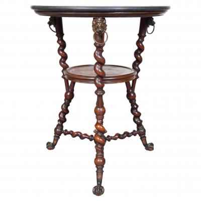 Renaissance Revival Mahogany And Marble Table