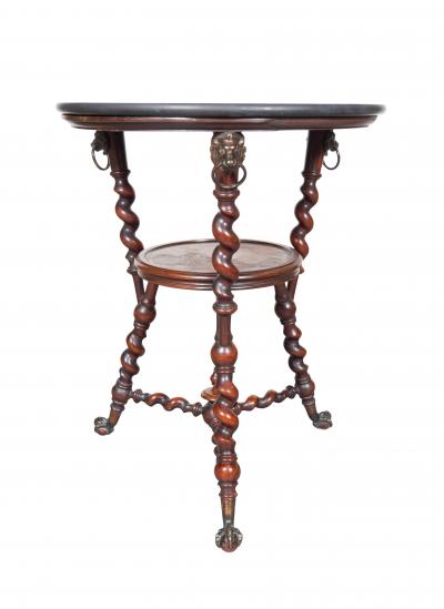 Renaissance Revival Mahogany And Marble Table