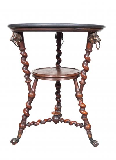 Renaissance Revival Mahogany And Marble Table