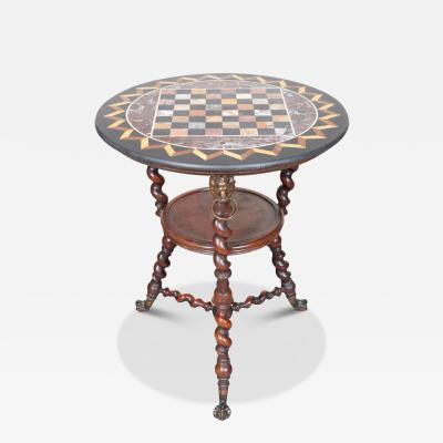 Renaissance Revival Mahogany And Marble Table