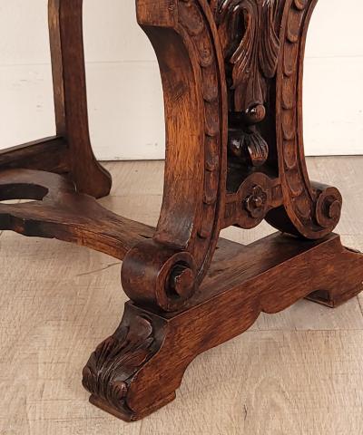 Renaissance Revival Marble Top Side Table 1920s