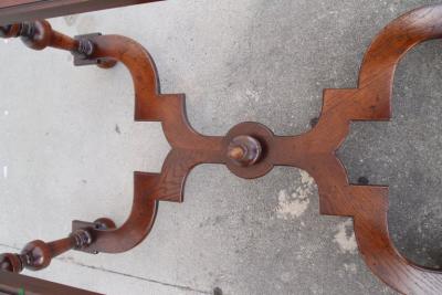 Renaissance Revival Style Coffee Table with Scalloped X Bar Stretcher