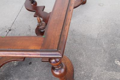 Renaissance Revival Style Coffee Table with Scalloped X Bar Stretcher