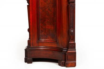 Renaissance Revival Walnut and Marble Cabinet w Bronze Clodion Plaque