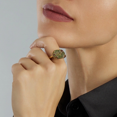 Renaissance Ring with Ancient Roman Mosaic Glass