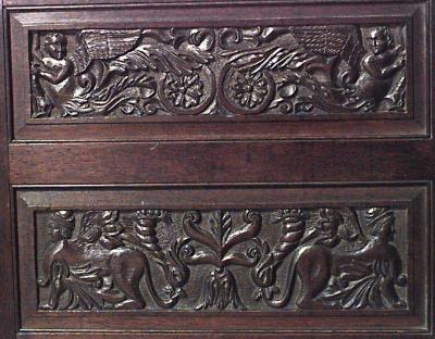 Renaissance Style Carved Oak 3 Fold Screen