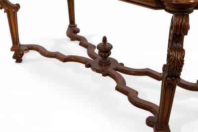Renaissance Style Dining Table with Scalloped X bar Stretcher