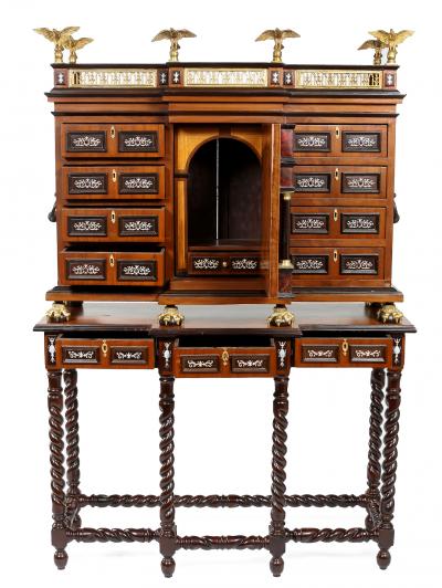 Renaissance Style Spanish Vargueno Cabinet On Stand