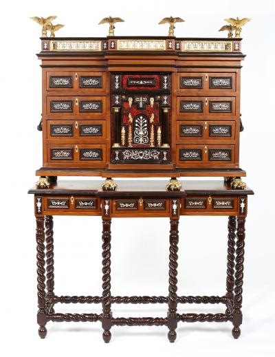 Renaissance Style Spanish Vargueno Cabinet On Stand