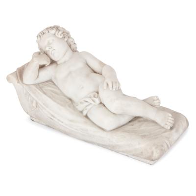 Renaissance style marble figure of sleeping child