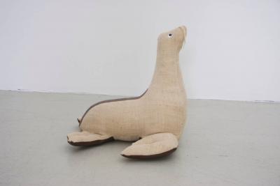 Renate M ller Rare Leather and Jute Therapeutic Toy Seal by Renate Muller