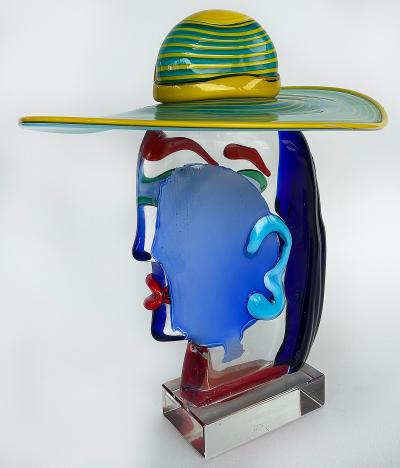 Renato Anatra Murano Glass Sculpture After Picasso by Renato Anatra Signed c1980