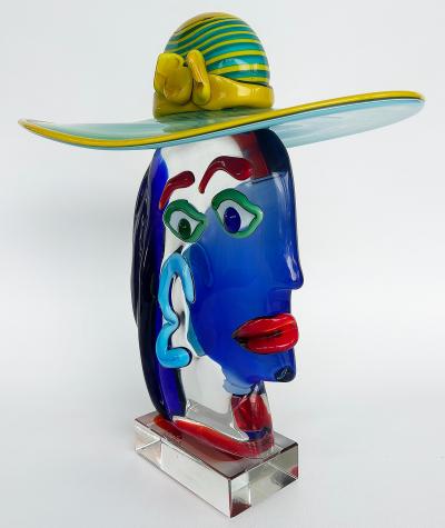 Renato Anatra Murano Glass Sculpture After Picasso by Renato Anatra Signed c1980