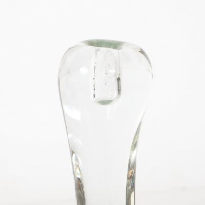 Renato Anatra Pair of Signed Renato Anatra Transparent Sculptural Murano Glass Candlesticks