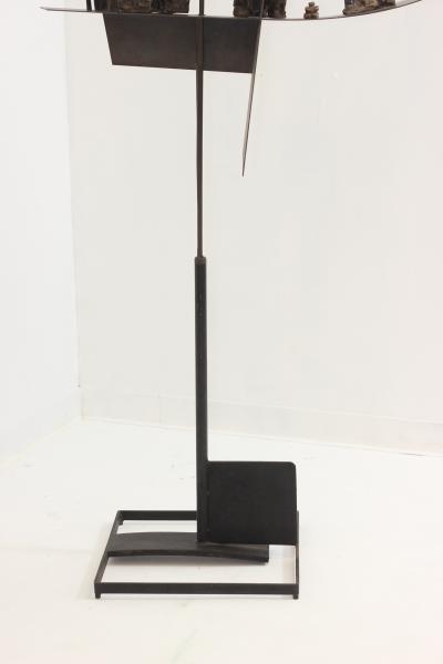 Renato Bassoli Floor Standing Ceramic and Iron Sculpture by Renato Bassoli 1960 Italy
