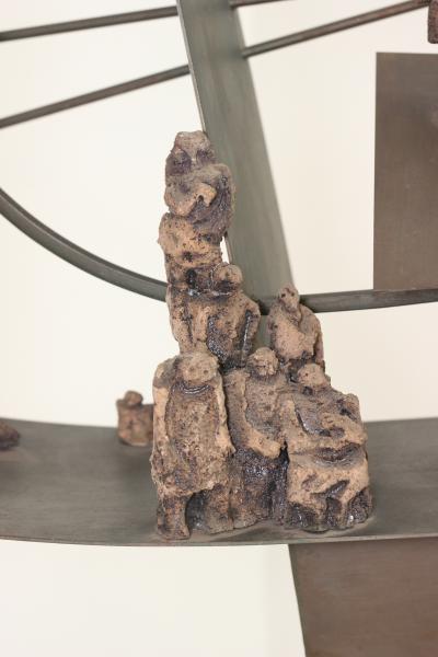 Renato Bassoli Floor Standing Ceramic and Iron Sculpture by Renato Bassoli 1960 Italy