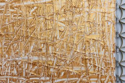 Renato Freitas Abstract Expressionist Oil on Canvas Gold Renato Freitas