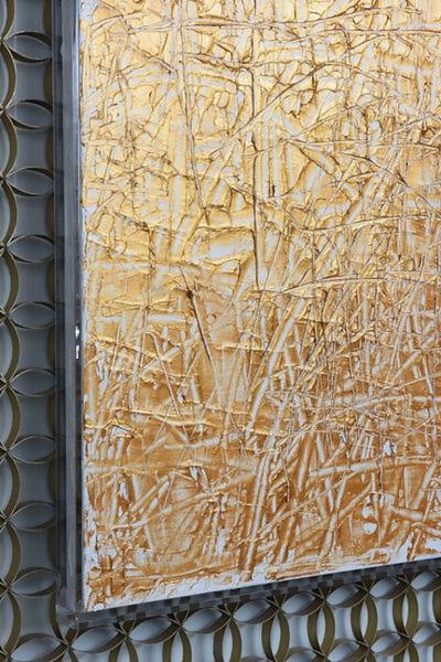 Renato Freitas Abstract Expressionist Oil on Canvas Gold Renato Freitas
